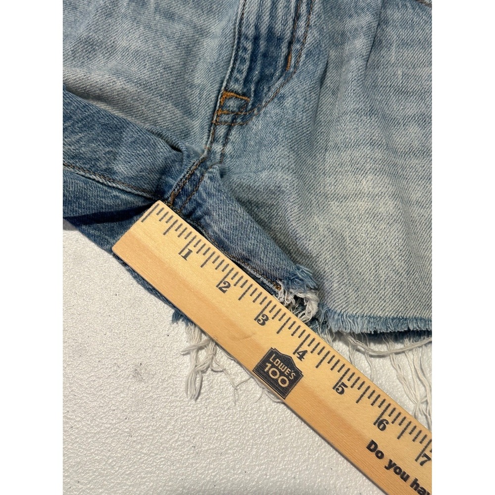 AEROPOSTALE Womens Denim Mom Shorts Light Wash Frayed Hem Size 00 - Picture 4 of 10